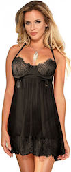 Subblime Sexy Σετ με Ρόμπα Babydoll with Bows Μαύρο