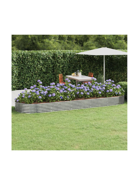 vidaXL Planter Box 450x36cm Silver 319042