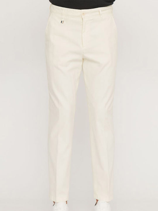 Hugo Boss Perin-D Ανδρικό Παντελόνι Ελαστικό Off White