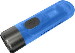 NiteCore Επαναφορτιζόμενος Φακός Μπρελόκ LED UV Αδιάβροχος IP66 με Μέγιστη Φωτεινότητα 300lm Tiki Gitd Μπλε