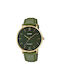 Casio Standard Watch Battery with Green Leather Strap