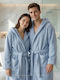Casa Colori Bademantel mit Kapuze Light Blue