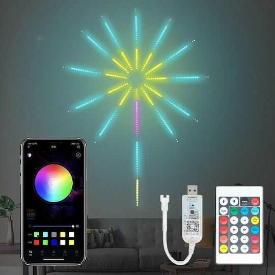 Factory Ταινία LED USB 5V RGB Φως 5m Τύπου SMD5050 με Τροφοδοτικό & Τηλεχειριστήριο