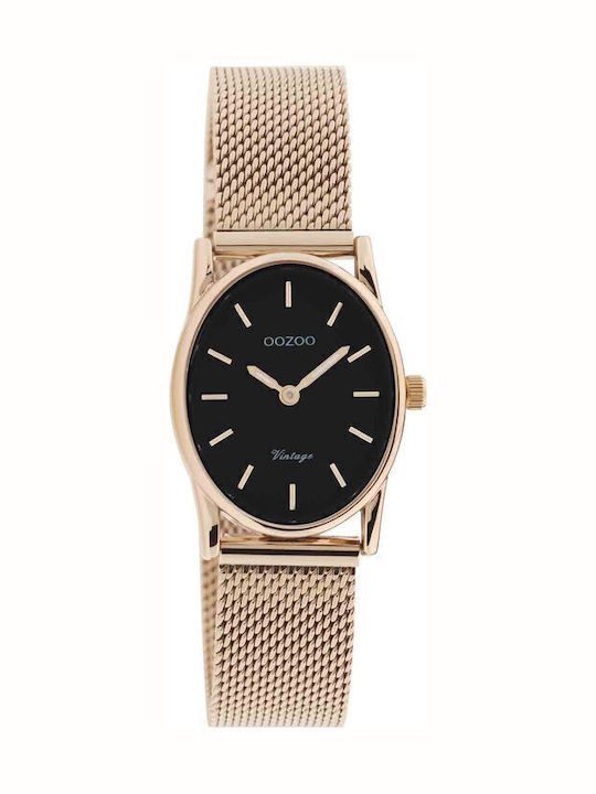 Oozoo Vintage Women's Watch with Pink Gold Metal Bracelet