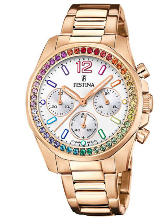 Festina Zircons Γυναικείο Ρολόι 38mm Χρονογράφο...
