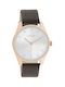 Oozoo Timepieces Watch with Brown Leather Strap