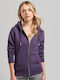 Vintage Logo Long Women's Sweatshirt Jacket Hooded Purple