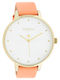 Oozoo Timepieces Γυναικείο Ρολόι 48mm Μπαταρίας με Πορτοκαλί Δερμάτινο Λουράκι