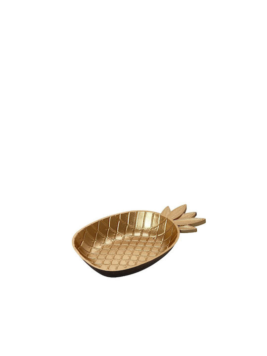 Espiel Pineapple Serving Bowl Round Plastic Gold with Diameter 14cm 3pcs