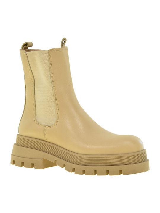 Fardoulis Leather Women's Chelsea Boots Beige