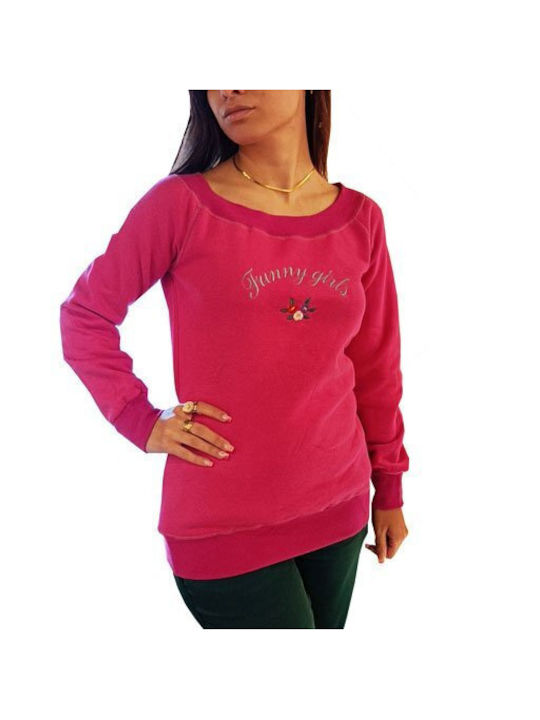 Luciano Faketti Sweatshirt double breasted cotton 100% Fuchsia