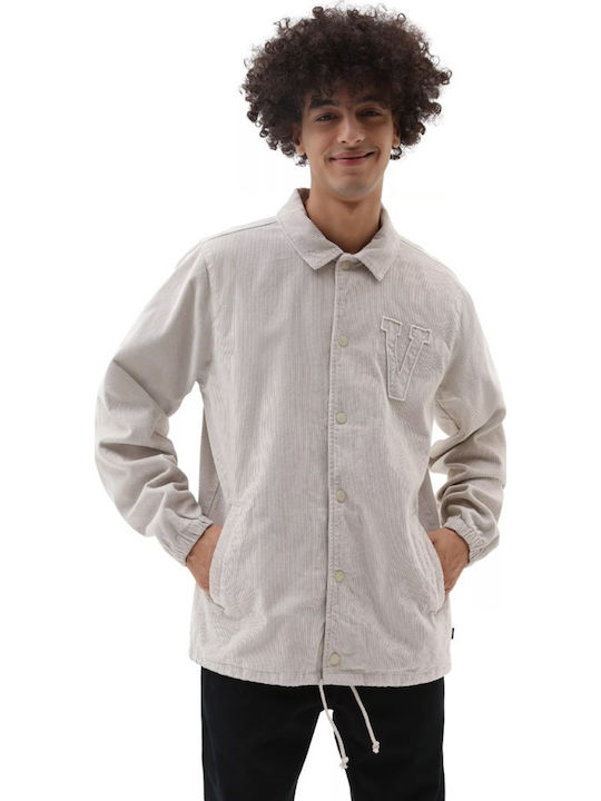 Anaheim Дълъг Ръкав Рипсено Кадифе Overshirt Каре Сив