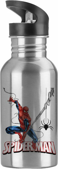 Koupakoupa Spiderman Kids Water Bottle Spiderman Stainless Steel with Straw 600ml