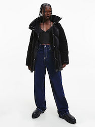 Calvin Klein Women's Long Puffer Jacket for Winter Black