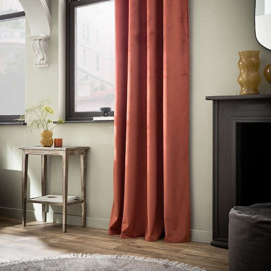 Gofis Home Κουρτίνα με Τρουκς Winter 711 12 Paprika 140x280εκ.