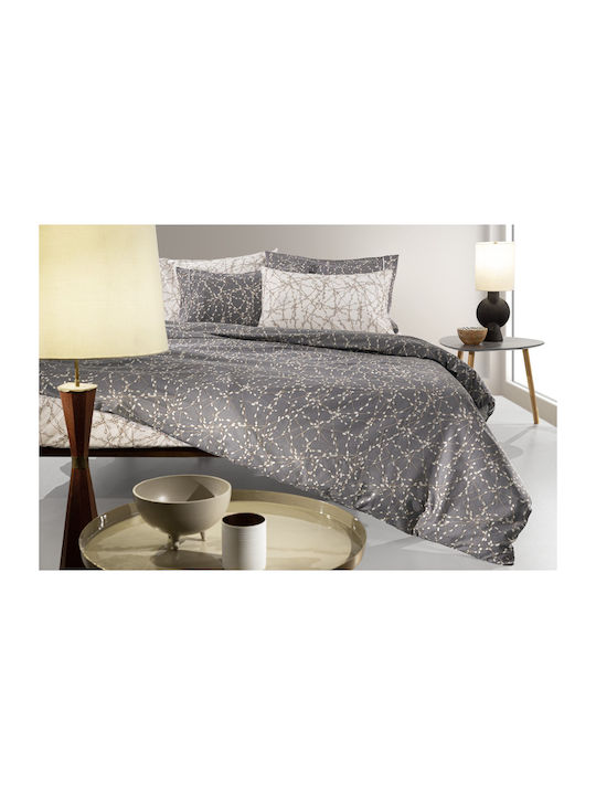 Guy Laroche Bettbezug-Set Baumwolle Einzelbett mit Kissenbezug 165x225 Emilia Charcoal