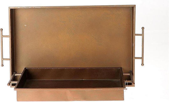 Atmosphera Metallic Rectangular Decorative Tray 63x36x6cm