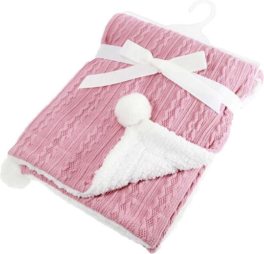 Soft Touch Decke Wickeltücher für Kinderzimmer Gestrickt Rosa 75x90cm