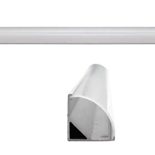 Redled Extern Aluminiumprofil für LED-Streifen Ecke mit Opal Abdeckung 200x1.5x1.5cm