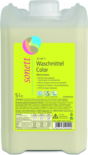 Sonett Detergent Lichid Pentru Rufe Cu Parfum Mentă Și Lămâie Pentru Culori 5lt