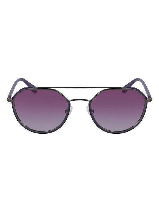 Calvin Klein Women's Sunglasses with Black Metal Frame and Purple Gradient Lens CKJ20301S 500