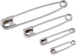 Set of 75 metal safety pins in 4 sizes.