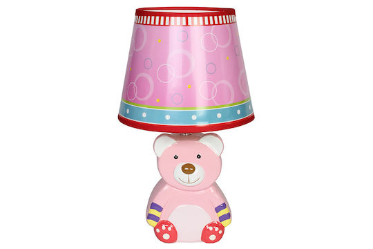Keskor Lampă portabilă pentru copii Ursuleț Roz 20x20x33εκ.
