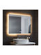 Sparke Miroa Rechteckiger Badezimmerspiegel LED Berührung aus Metall 120x70cm Schwarz
