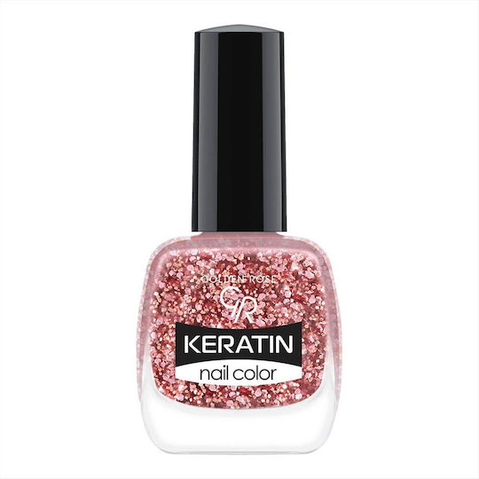 Golden Rose Keratin Лак за Нокти Червен 408 10.5мл