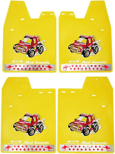 Autoline Front and Rear Car Mudguards Suv 48x36cm Yellow SUV 4pcs