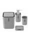 Dream House Plastic Bathroom Accessory Set Gray 4pcs