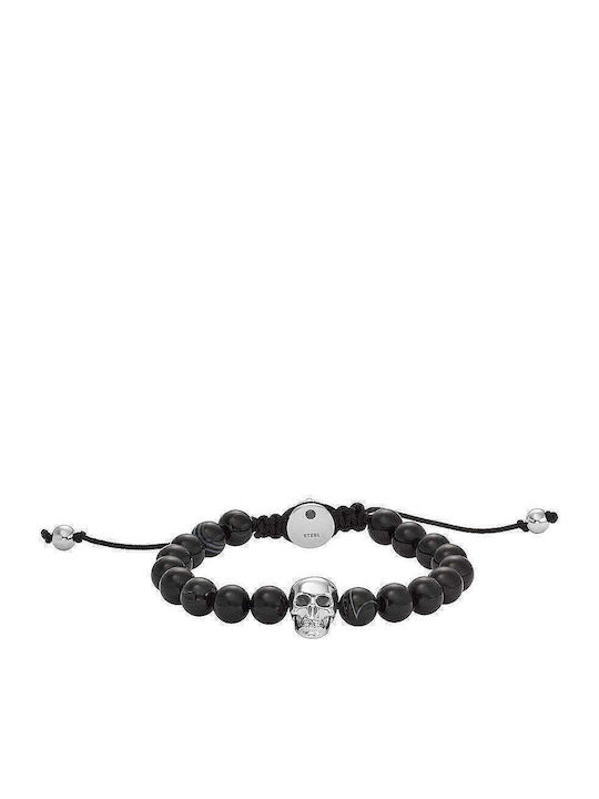 Diesel Herren Makramee Armband aus Edelstahl 19.5cm