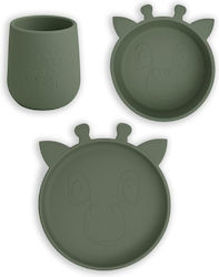 Nuuroo Feeding Set Giraf made of Silicone Green...