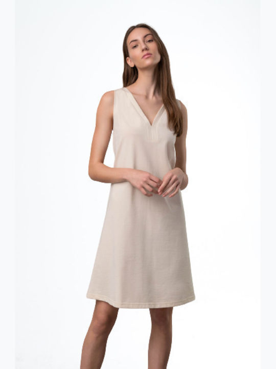 Vamp Mini Slip Dress Dress Beige