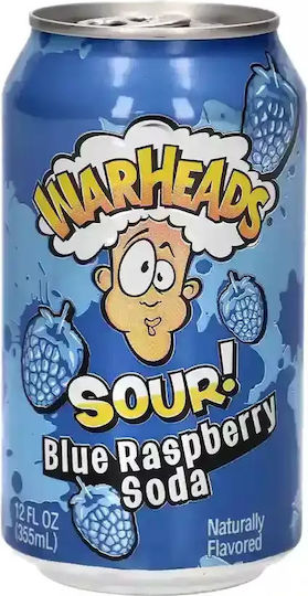 Warheads Soft Drink Sour Blue Raspberry with Carbonation in Box 355ml