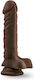 Dr. Skin Plus Posable Glass Dildo with Balls and Suction Cup Chocolate 23cm