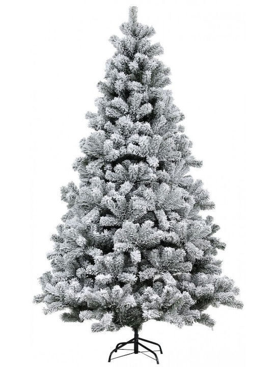 Ζυρίχη Snowy Christmas Green Tree with Metallic Base H180cm