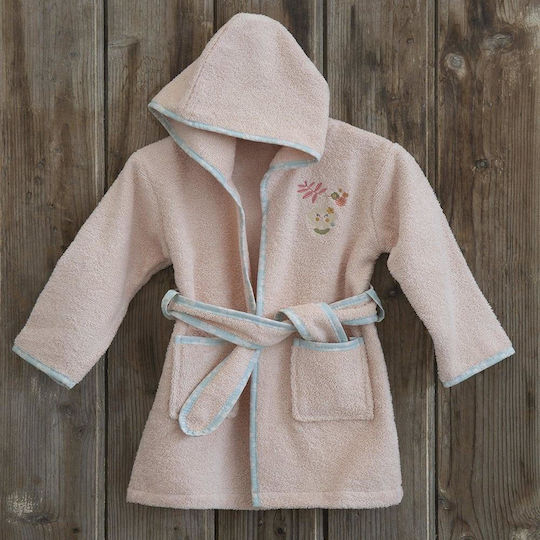 Nima Baby Bademantel Kapuzen Happy Monkey Rosa