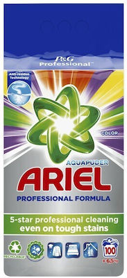 Ariel Aqua Poudre Color Επαγγελματικό Απορρυπαντικό σε Σκόνη για Χρωματιστά Ρούχα 100 Μεζούρες