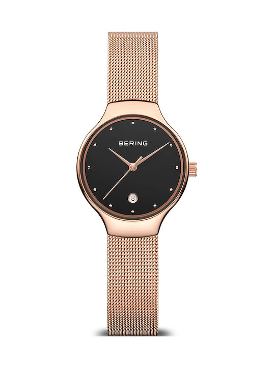 Bering Time Watch with Pink Gold Metal Bracelet