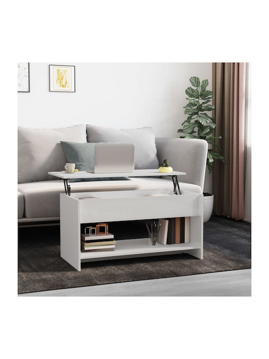 Rectangular Central Wooden Coffee Table with Li...
