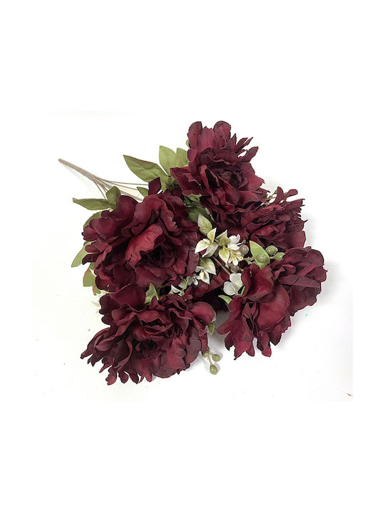 Buchet din Flori Artificiale Peony Burgundy 52c...
