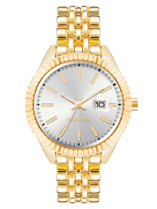 Nine West Damen Uhr mit Gold Metallarmband
