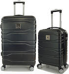 Forecast HFA-073 Travel Suitcases Hard Black Maximum Height 70cm with 4 Wheels Set of 2pcs