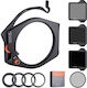 K&F Concept X PRO Square Kit Αξεσουάρ Φακών 95mm CPL+Square ND8/64/1000+4 Adapter Rings