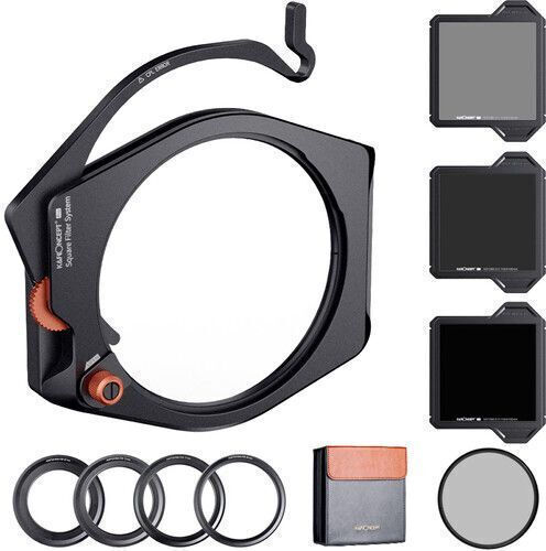K&F Concept X PRO Square Kit Αξεσουάρ Φακών 95mm CPL+Square ND8/64/1000+4 Adapter Rings