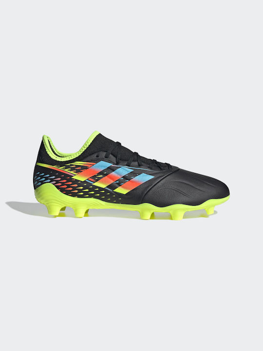 Adidas Sense.3 FG Χαμηλά Ποδοσφαιρικά Παπούτσια με Τάπες Core Black / Bright Cyan / Team Solar Yellow