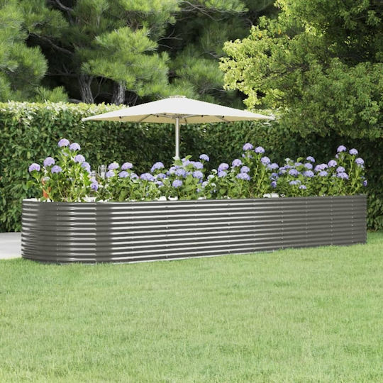 vidaXL Ζαρντινιέρα Μεταλλική Γκρι 447x140x68εκ.