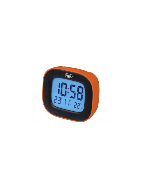 Trevi Tabletop Digital Clock with Alarm Orange