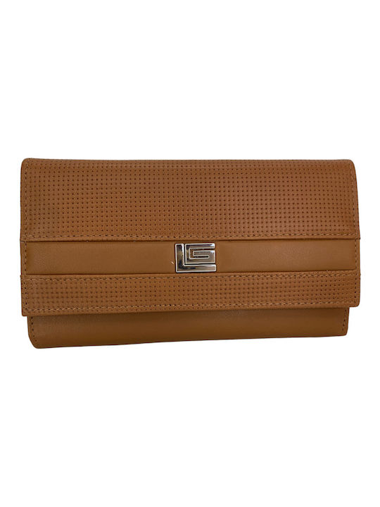 Large Leather Women's Wallet Classic Tabac Brown